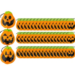 8 3/4" Bulk 72 Pc. Halloween Pumpkin Plastic Goody Bags