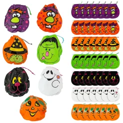 7 1/4" X 8 1/2" Bulk 72 Pc. Halloween Drawstring Goody Bags