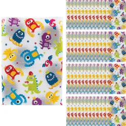 12 1/2" X 17" Bulk 50 Pc. Cute Monster Plastic Goody Bags