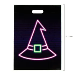 12 1/2" X 17" Bulk 100 Pc. Neon Halloween Plastic Goody Bags