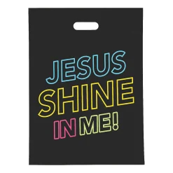 12 1/2" X 17" Bulk 50 Pc. Neon Religious Trick-Or-Treat Plastic Goody Bags