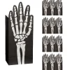 5 1/4" X 13" Fold-Over Skeleton Hand Paper Treat Bags - 12 Pc.