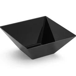 3 Qt. Black Square Plastic Serving Bowls (15 Bowls)