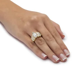 3.63 Tcw Cubic Zirconia Gold-Plated Ring