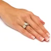 3.87 Tcw Cz 14K Gold/Silver Ring