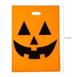 12" X 17" Bulk 50 Pc. Large Jack-O'-Lantern Halloween Plastic Goody Bags