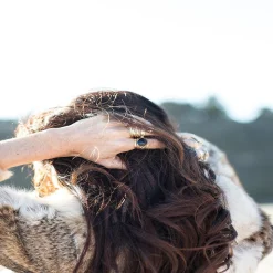 A Blonde And Her Bag - Torrey Ring In Black Onyx / Size 7 / Gold Over Copper Tarnish Resistant