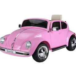 Aosom Licensed Volkswagen Beetle Electric Ride On Car 6V Battery Powered Remote Control 3-6Yrs Pink