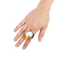 Bald Eagle Finger Puppet Rings - 12 Pc.