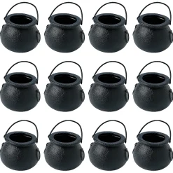 Black Cauldron Bpa-Free Plastic Candy Buckets - 12 Pc.