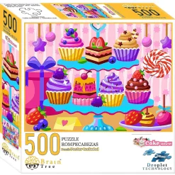 Brain Tree-Cake World 500 Piece Jigsaw Puzzles For Adults19.5"Lx14.5"W