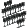 Bulk 48 Ct. Black Patterned Plastic Wine Glasses