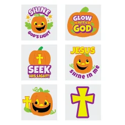 Bulk 72 Pc. Christian Pumpkin Temporary Tattoos
