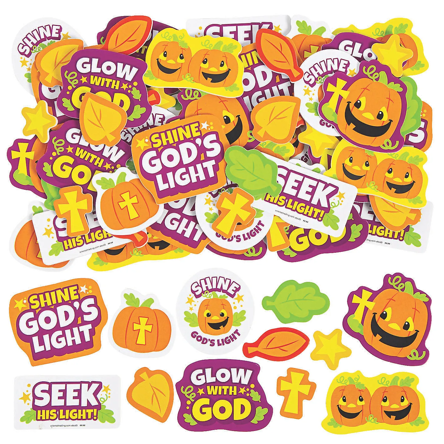 Bulk 72 Pc. Christian Pumpkin Self-Adhesive Shapes