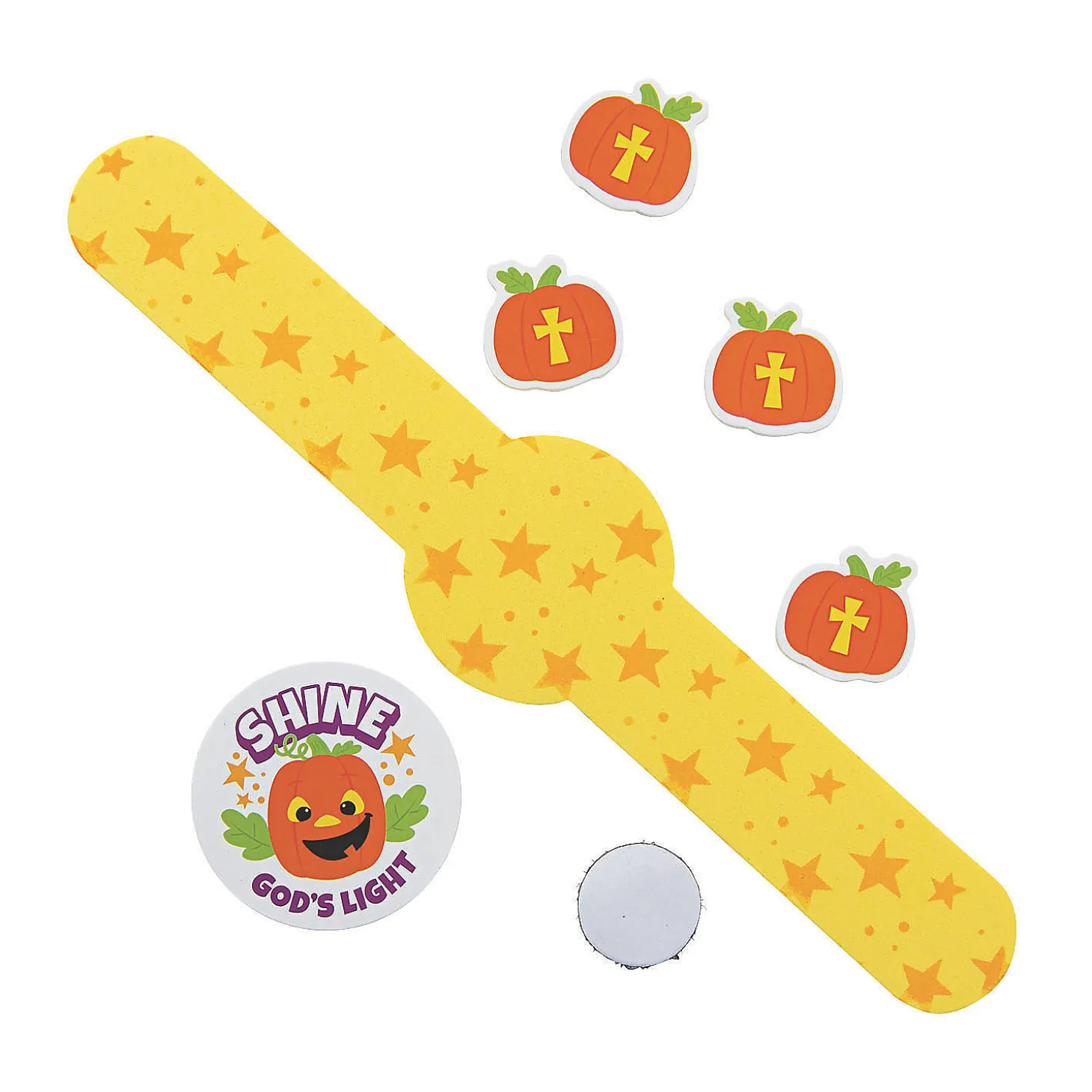 Bulk 50 Pc. Christian Pumpkin Bracelet Craft Kit