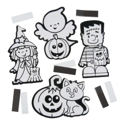 Bulk 50 Pc. Color Your Own Fuzzy Halloween Magnets
