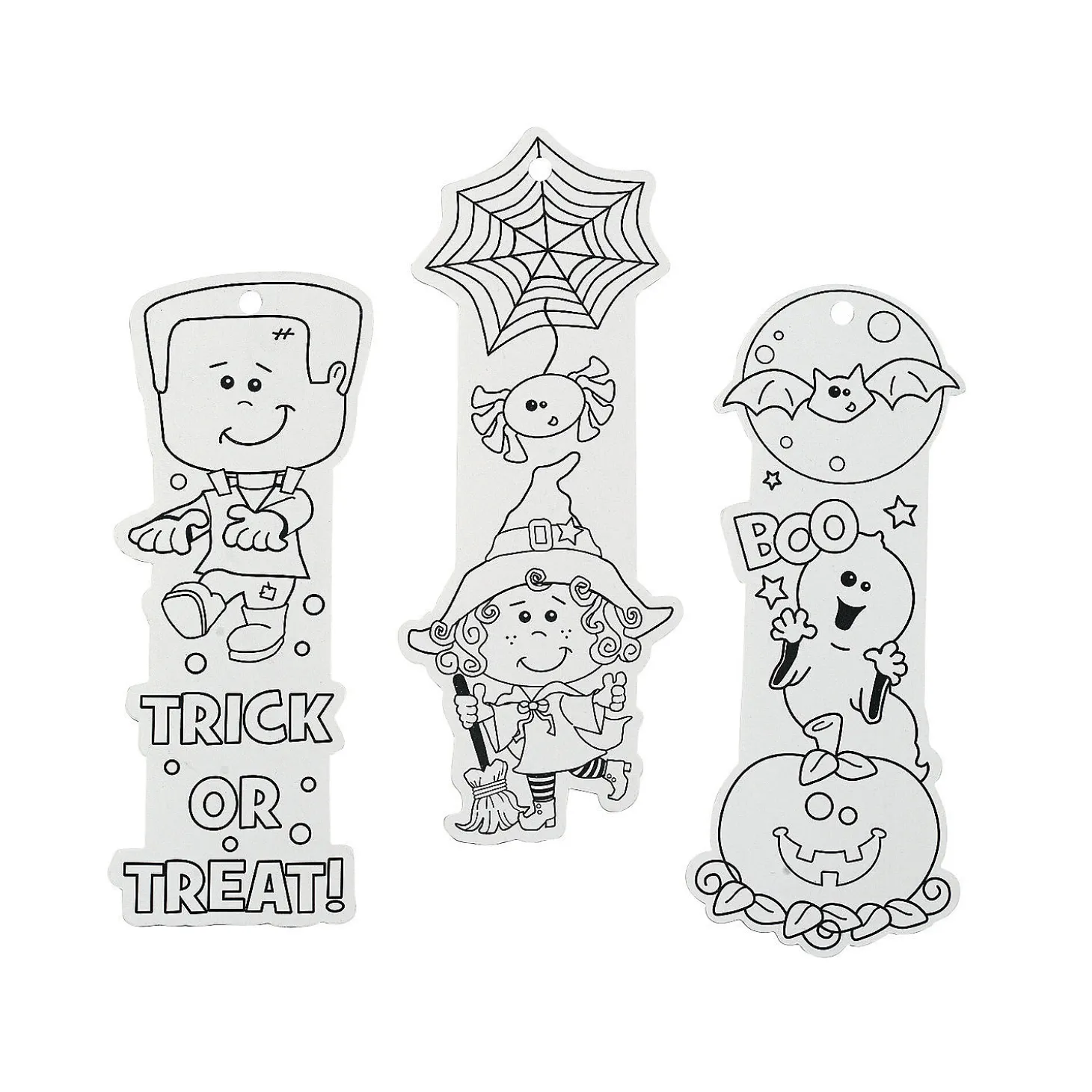 Bulk 50 Pc. Color Your Own Halloween Friends Bookmarks