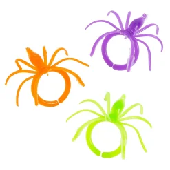Bulk 144 Pc. Colorful Halloween Spider Rings