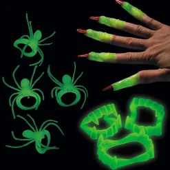 Bulk 288 Pc. Glow-In-The-Dark Creepy Halloween Accessories Kit