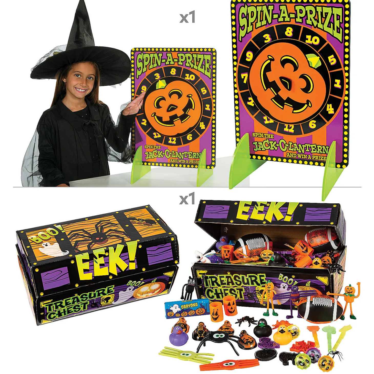 Bulk 101 Pc. Halloween Game Wheel & Prize Kit