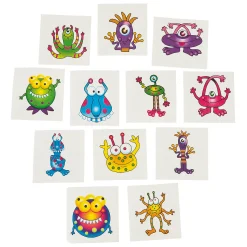 Bulk 72 Pc. Monster Temporary Tattoos