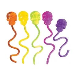 Bulk 72 Pc. Neon Glitter Sticky Skulls