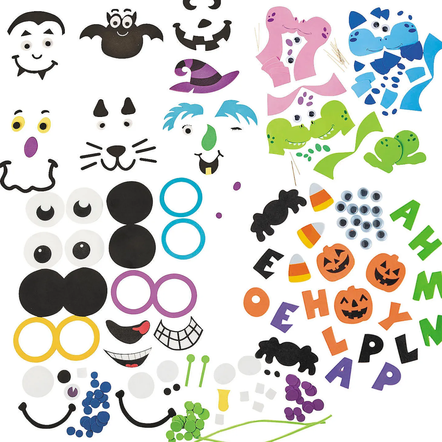 Bulk 48 Pc. Pumpkin Decorating Craft Kit Assortment - Makes 48