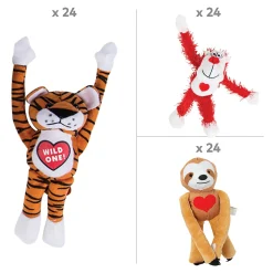 Bulk 72 Pc. Valentine Long Arm Stuffed Animal Assortment