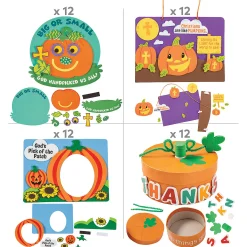 Bulk Fall Faith Pumpkin Craft Assortment Kit - Makes 48