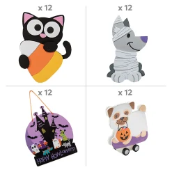 Bulk Halloween Howl-O-Ween Is Purrr-Fect Craft Kit Assortment - Makes 48