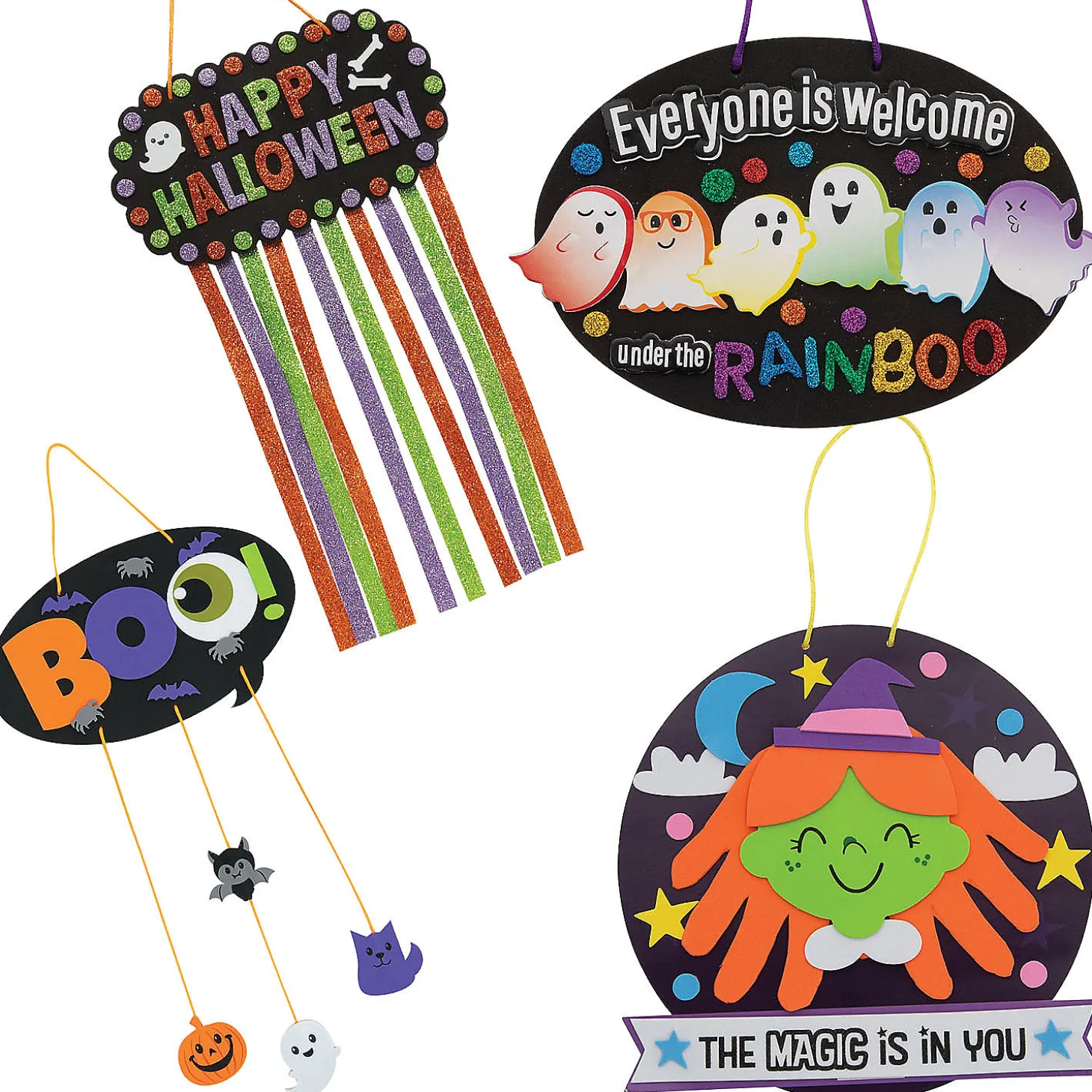 Bulk Value Halloween Foam Sign Craft Kit Assortment - Makes 48