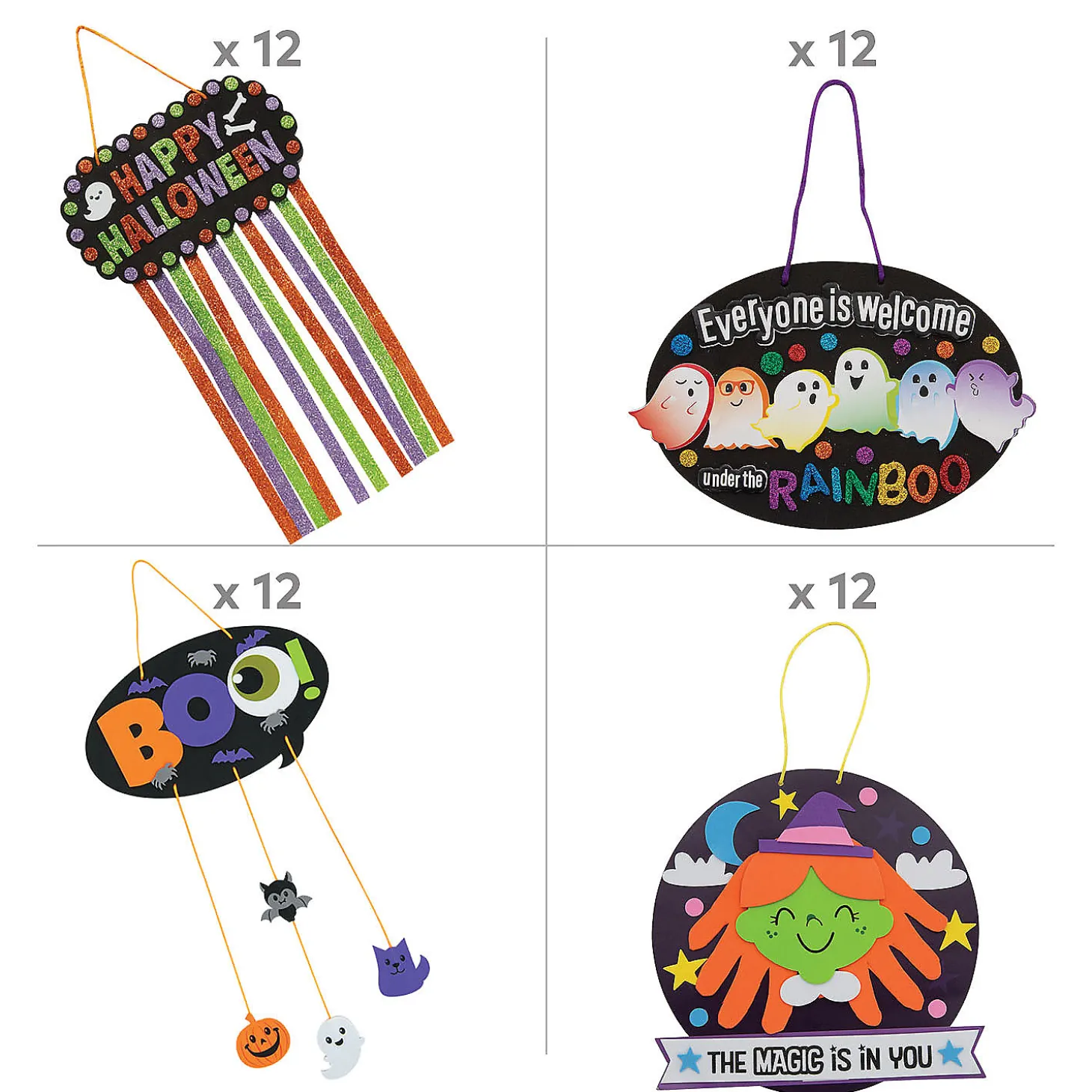 Bulk Value Halloween Foam Sign Craft Kit Assortment - Makes 48