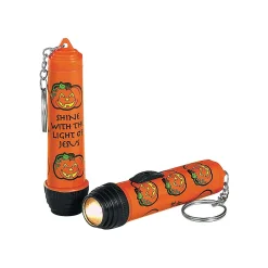 Christian Pumpkin Flashlight Keychains - 12 Pc.