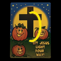 Christian Pumpkin Glow Bracelets With Card - 12 Pc.