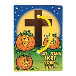 Christian Pumpkin Glow Bracelets With Card - 12 Pc.