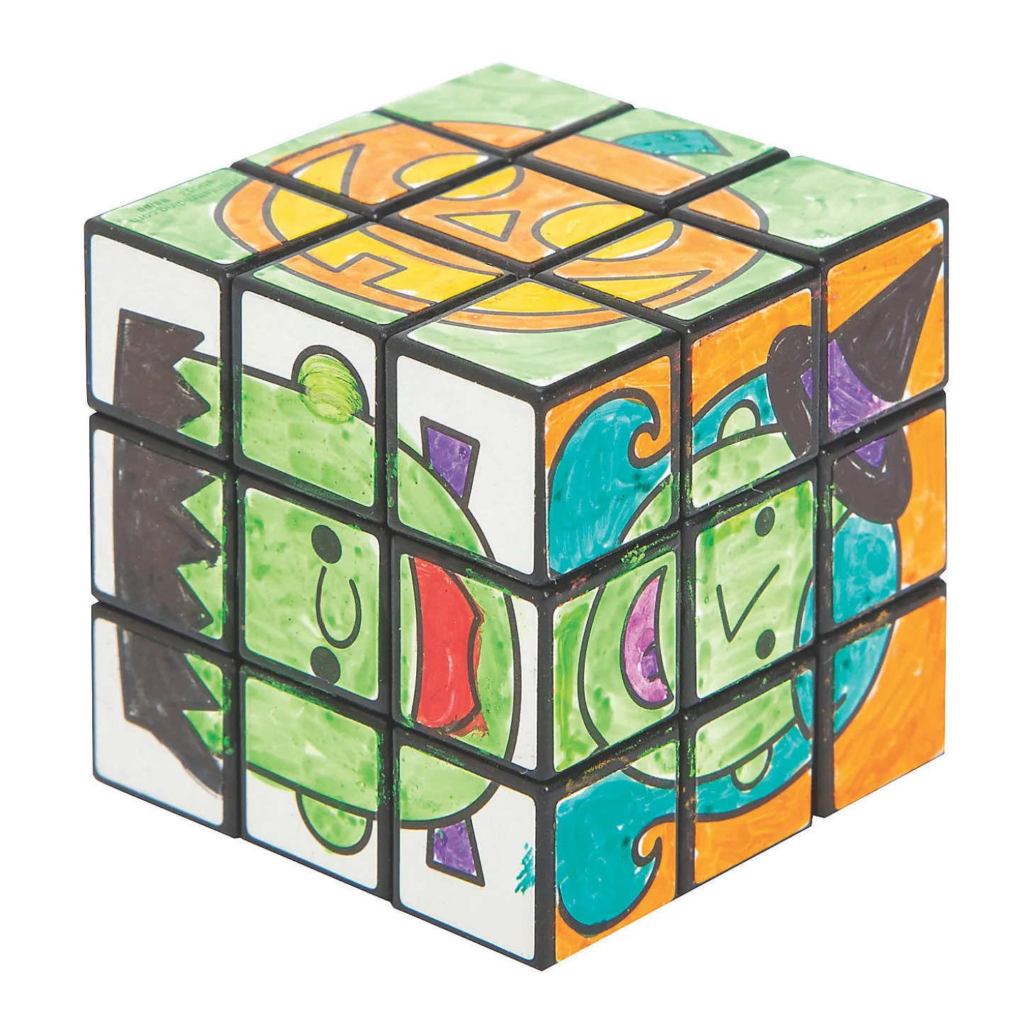 Color Your Own Halloween Mini Puzzle Cubes - 12 Pc.