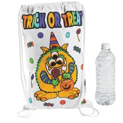 Color Your Own Medium Halloween Trick-Or-Treat Drawstring Bags - 12 Pc.