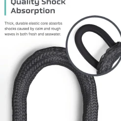 Colt Sports 2 Pack Bungee Dock Lines Mooring Rope For Boats - Blue, White And Black 5 Feet - Marine Rope, Elastic Boat, Jet Ski With Secure Stainless Steel Hook