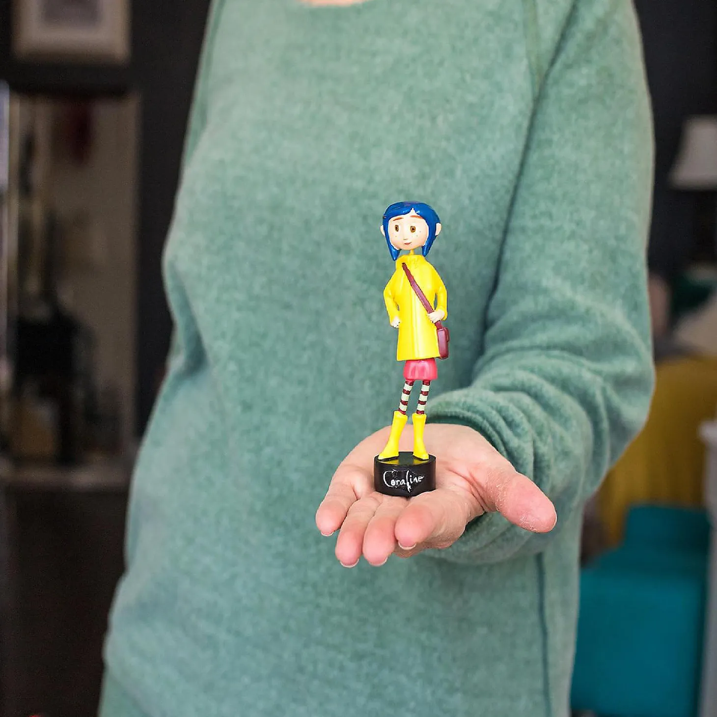 Coraline In Rain Coat Pvc Bobble Figure 5 Inches Tall