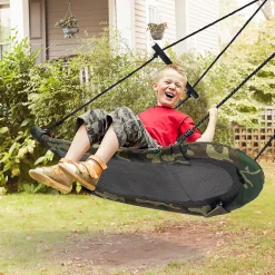 Costway Saucer Tree Swing Surf Kids Outdoor Adjustable Swing Set W/ Handle