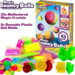 Creative Kids Diy Magic Bouncy Balls - Create Your Own Crystal Powder Balls Craft Kit For Kids
