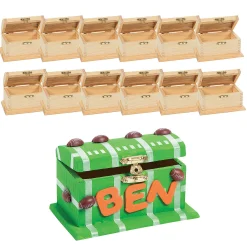 Diy Unfinished Wood Treasure Boxes - 12 Pc.