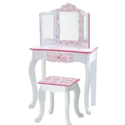 Fantasy Fields - Fashion Giraffe Prints Gisele Play Vanity Set - Pink / White