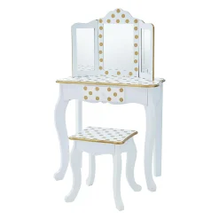 Fantasy Fields - Fashion Polka Dot Prints Gisele Play Vanity Set - White / Gold