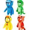 Gang Beasts 8" Plush 4Pk Red Cat Yellow Chicken Green Dragon Blue Bear Bundle Set Pmi International