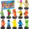 Gang Beasts Ink Stamper 12Pk Pajamas Cyborg Cat Character Figure Set Pmi International