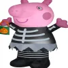 Gemmy Airblown Inflatable Peppa Pig In Skeleton Costume 4.5 Ft Tall Pink