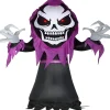 Gemmy Airblown Skeleton Reaper With Red Led Eyes Giant 10.5 Ft Tall Multicolored