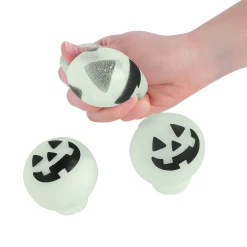 Glow-In-The-Dark Jack-O'-Lantern Halloween Squeeze Balls - 12 Pc.