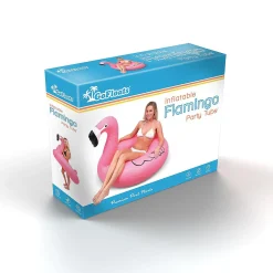 Gofloats Flamingo Party Tube Inflatable Raft, Float In Style (For Adults And Kids)